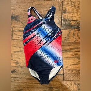 GK Gymnastics Training Kids Leotard - Red and Blue